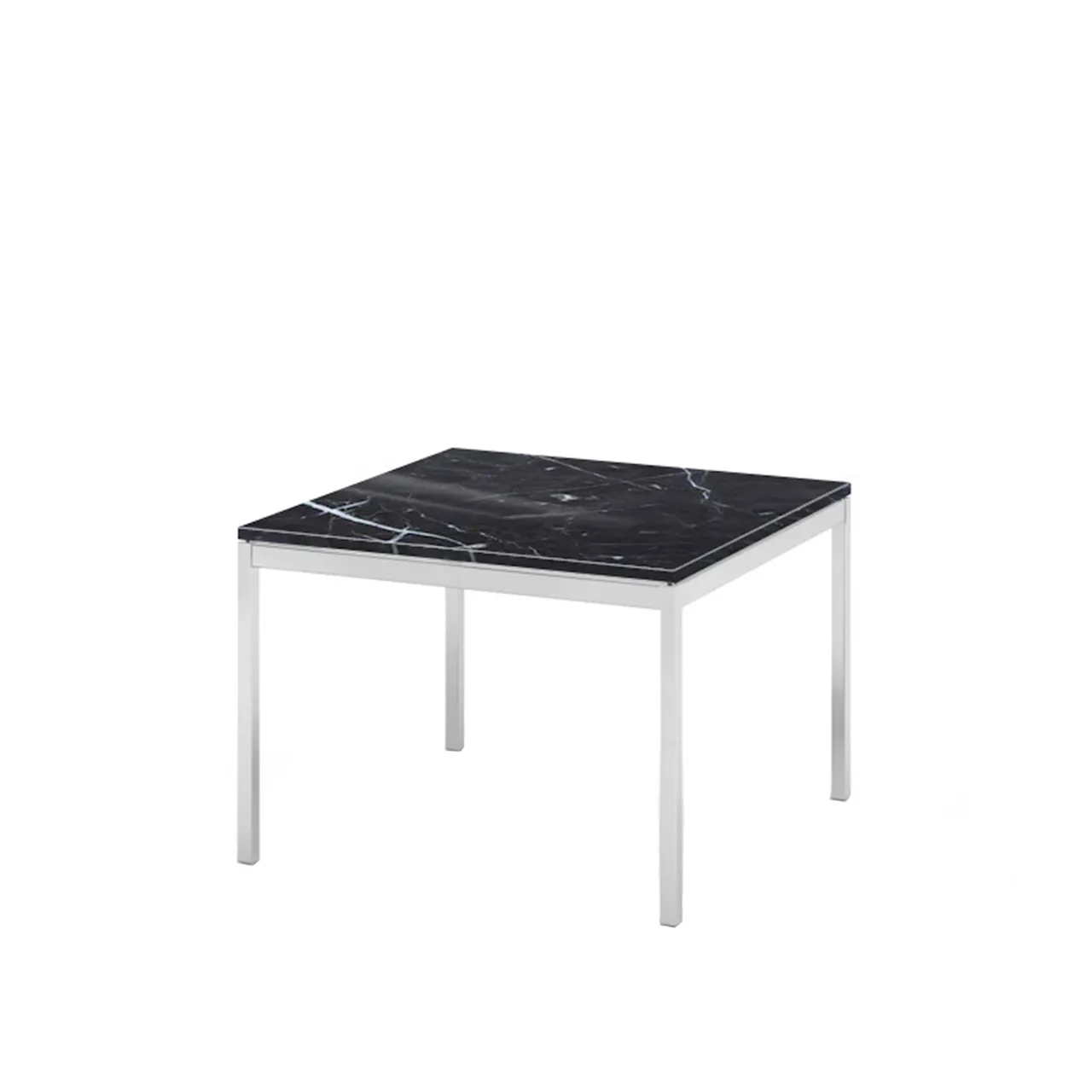 Florence Knoll Low Table, Höjd 48 cm, 90 x 90 cm, skiva i Klarglas