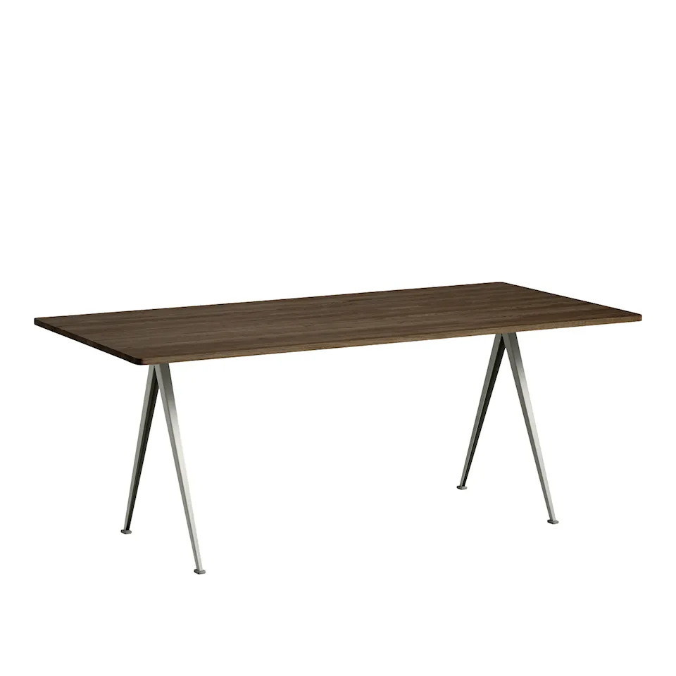 Pyramid Table 02 - Beige Base - Smoked Oak - 190x85 cm