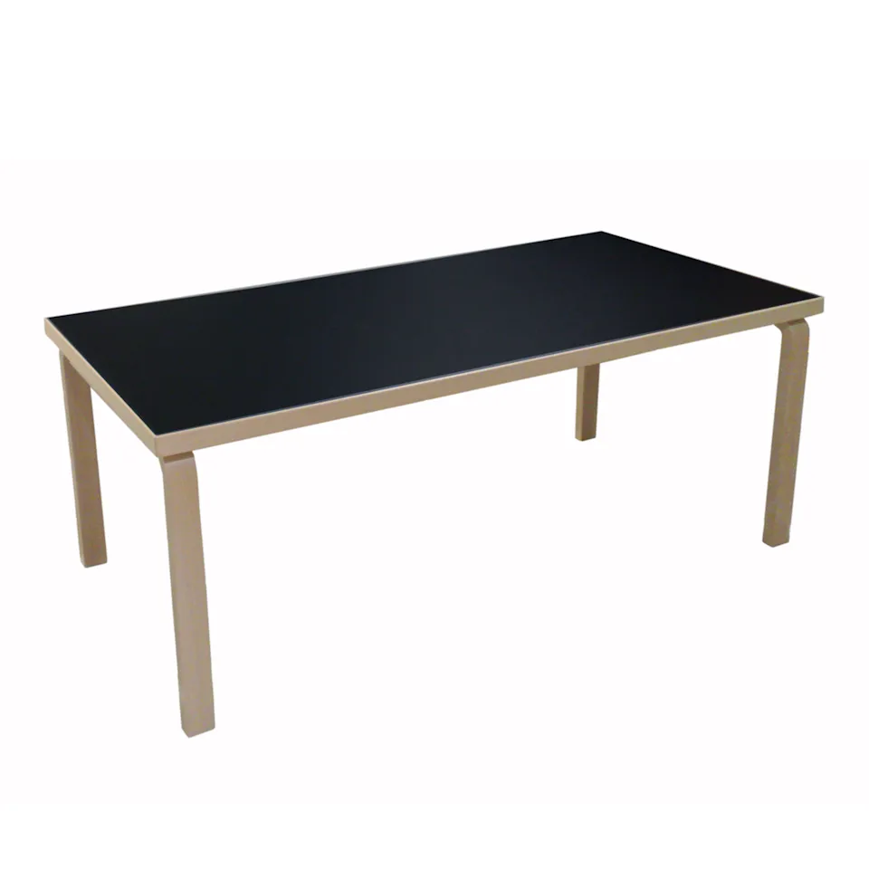 Aalto Table 83 svart linoleum/klarlackad