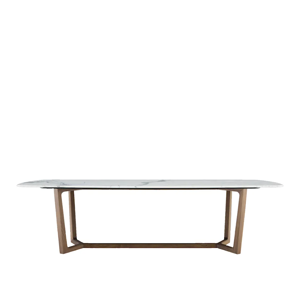 Concorde bord 240 cm, Walnut Structure, Top Matt Carrara Marble