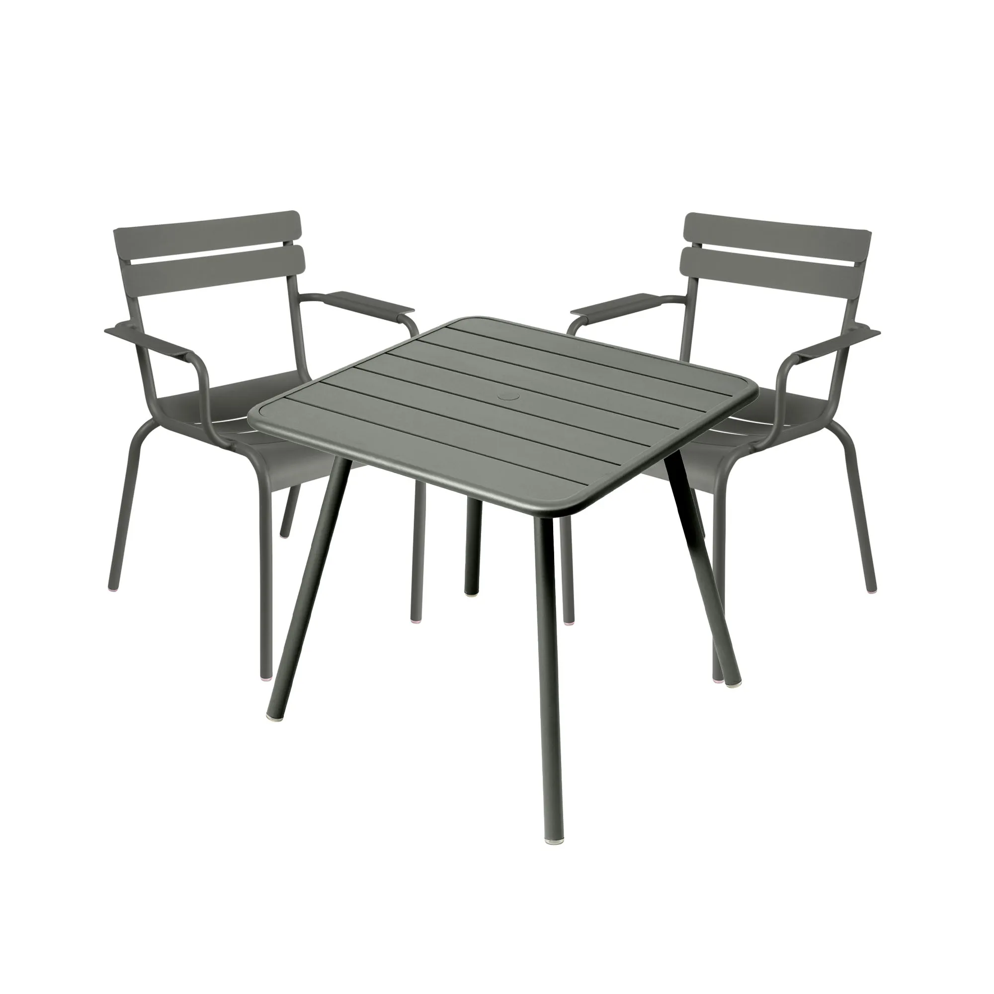 Luxembourg spisegruppe firbent bord & 2 karmstoler - 1